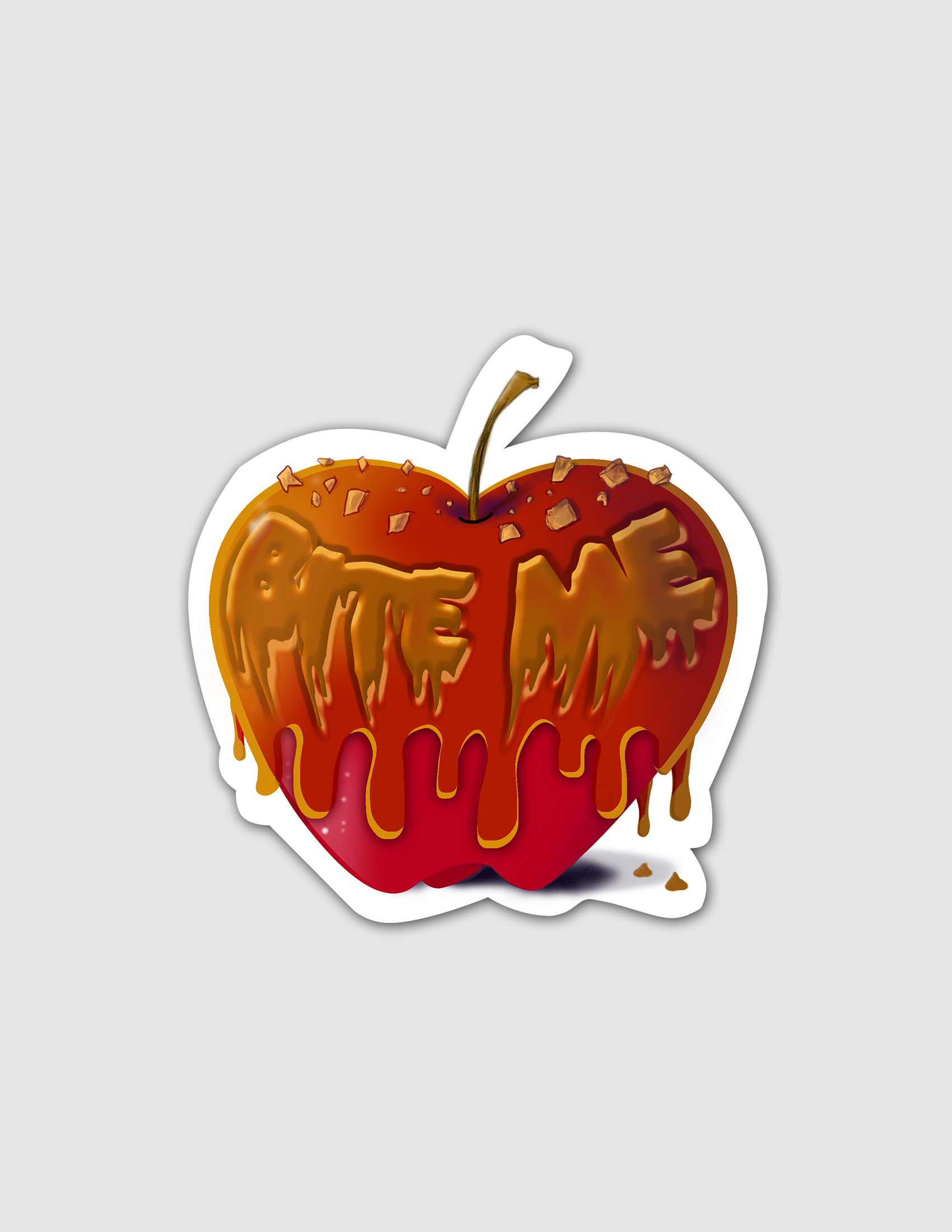 bite me apple illustration