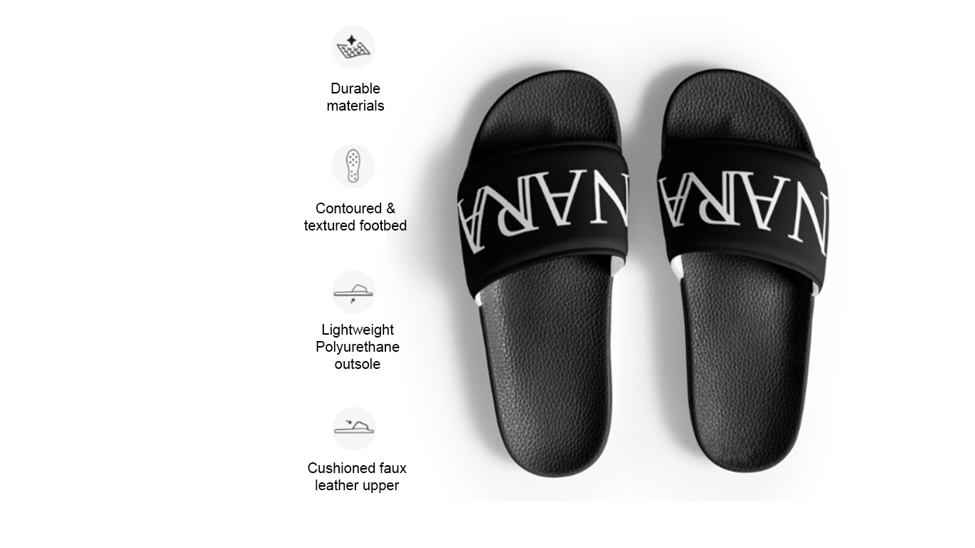 NARA branded slide shoes